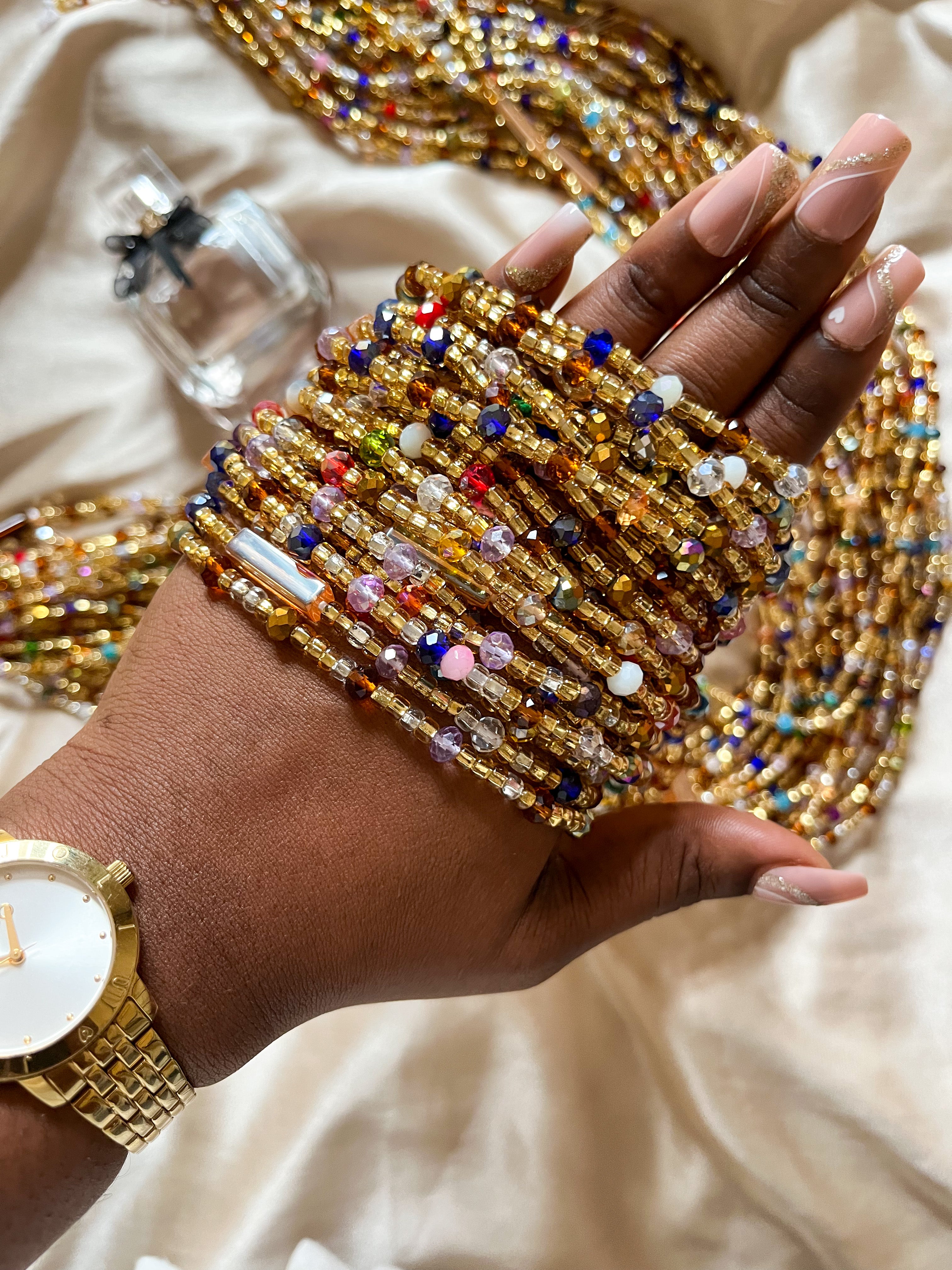 Golden Dust Ghana Waist beads by KENTELL