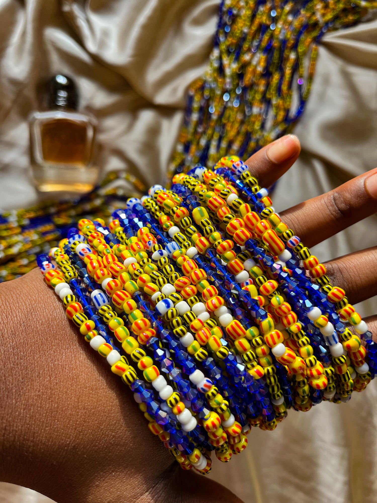 Akwaaba Traditional African Waist beads side view